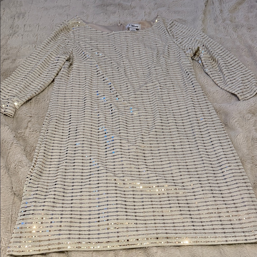 Elegant Cream Sequin Mini Dress